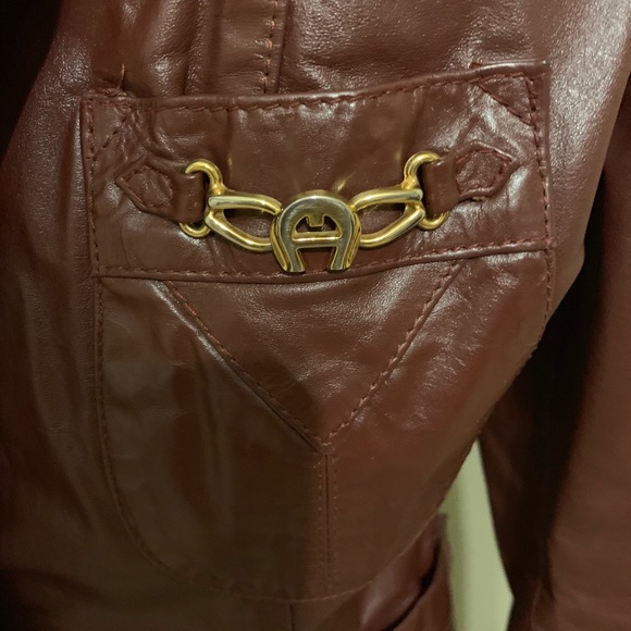 Étienne Aigner cognac leather jacket. - Picture 2 of 6